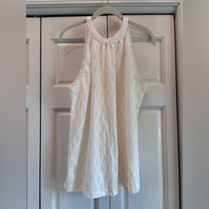 Ivory lace tie back tank, from online boutique, XL